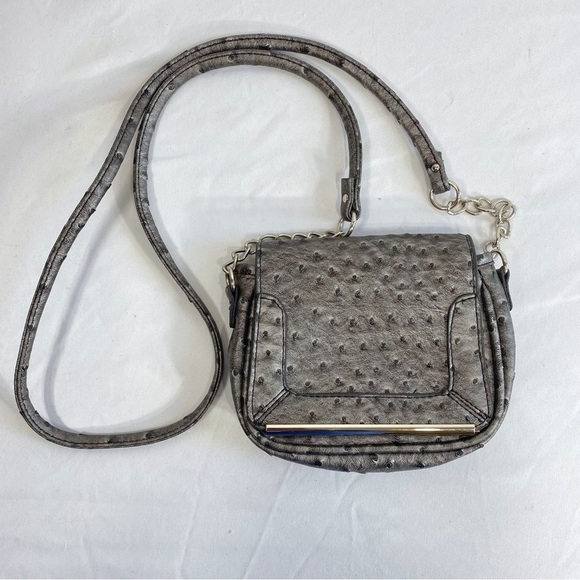 Merona Handbags - Merona Gray Faux Ostrich Tiny Cross Body Bag